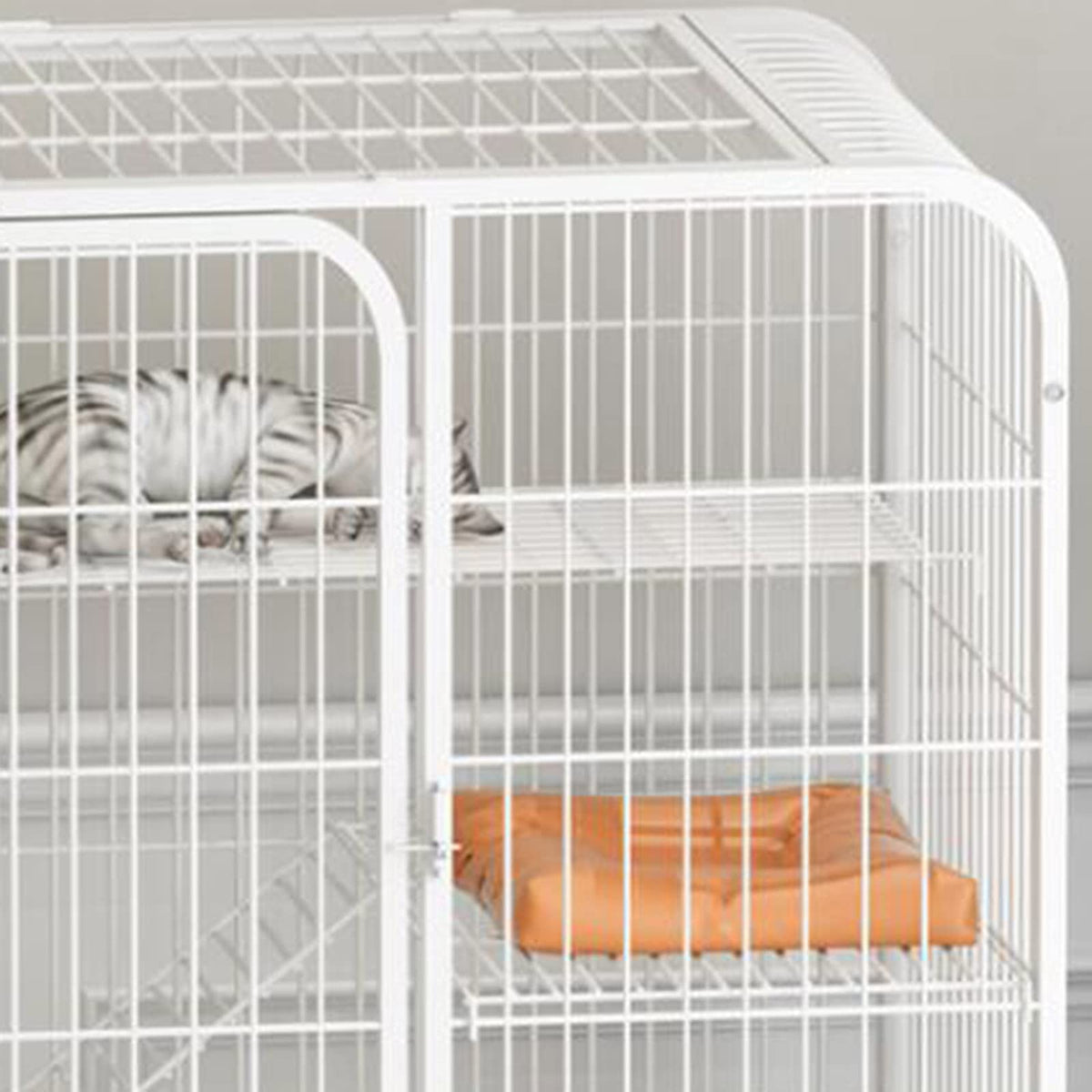 Large 3-Tier Metal Wire Cat Cage with Hammock and Casters R73280