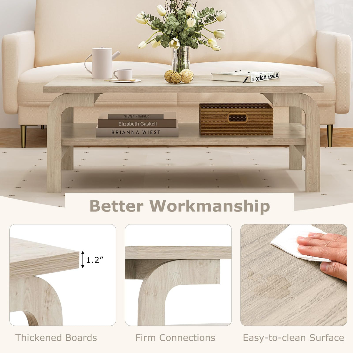 2-Tier Coffee Table with Storage L2077
