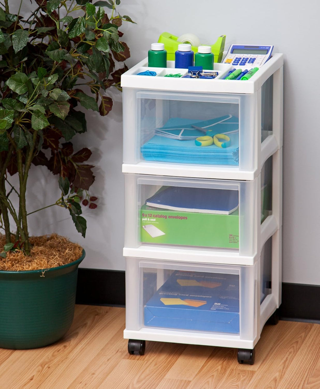 3 Drawer Rolling Storage Cart P540