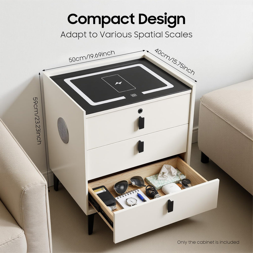 LED Nightstand with Charging Station and Drawers G156360