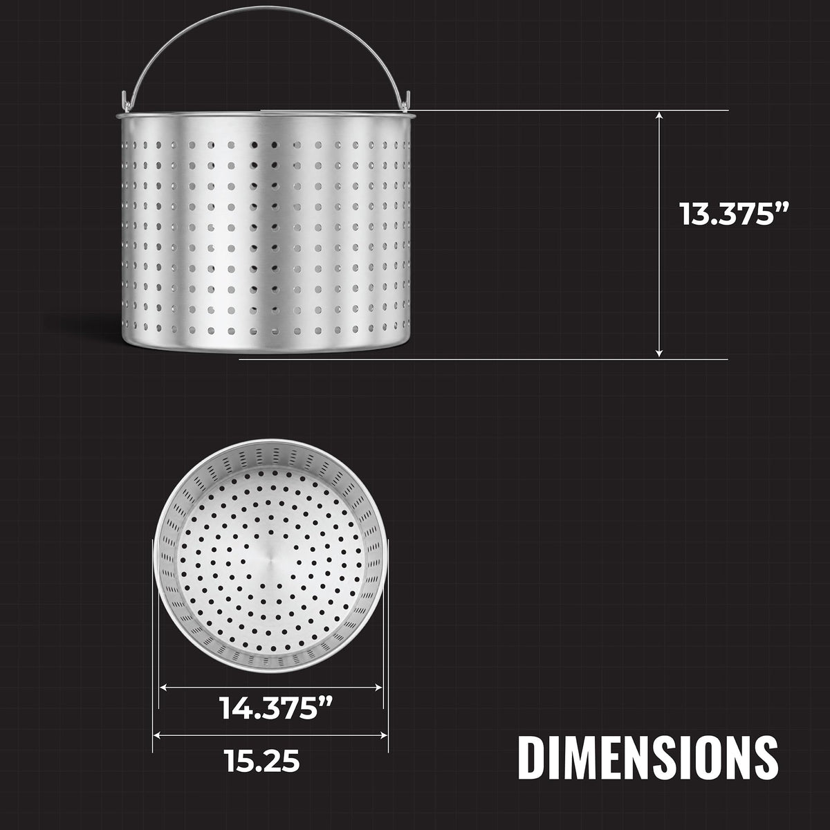 60Qt Aluminum Stock Pot with Strainer and Lid Y91497