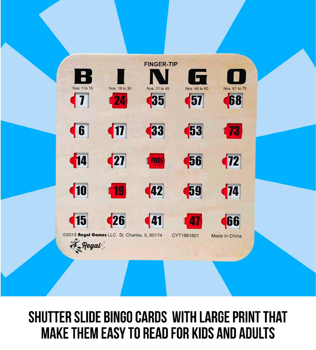 Large Print Reusable Bingo Cards 100 Pack B5874