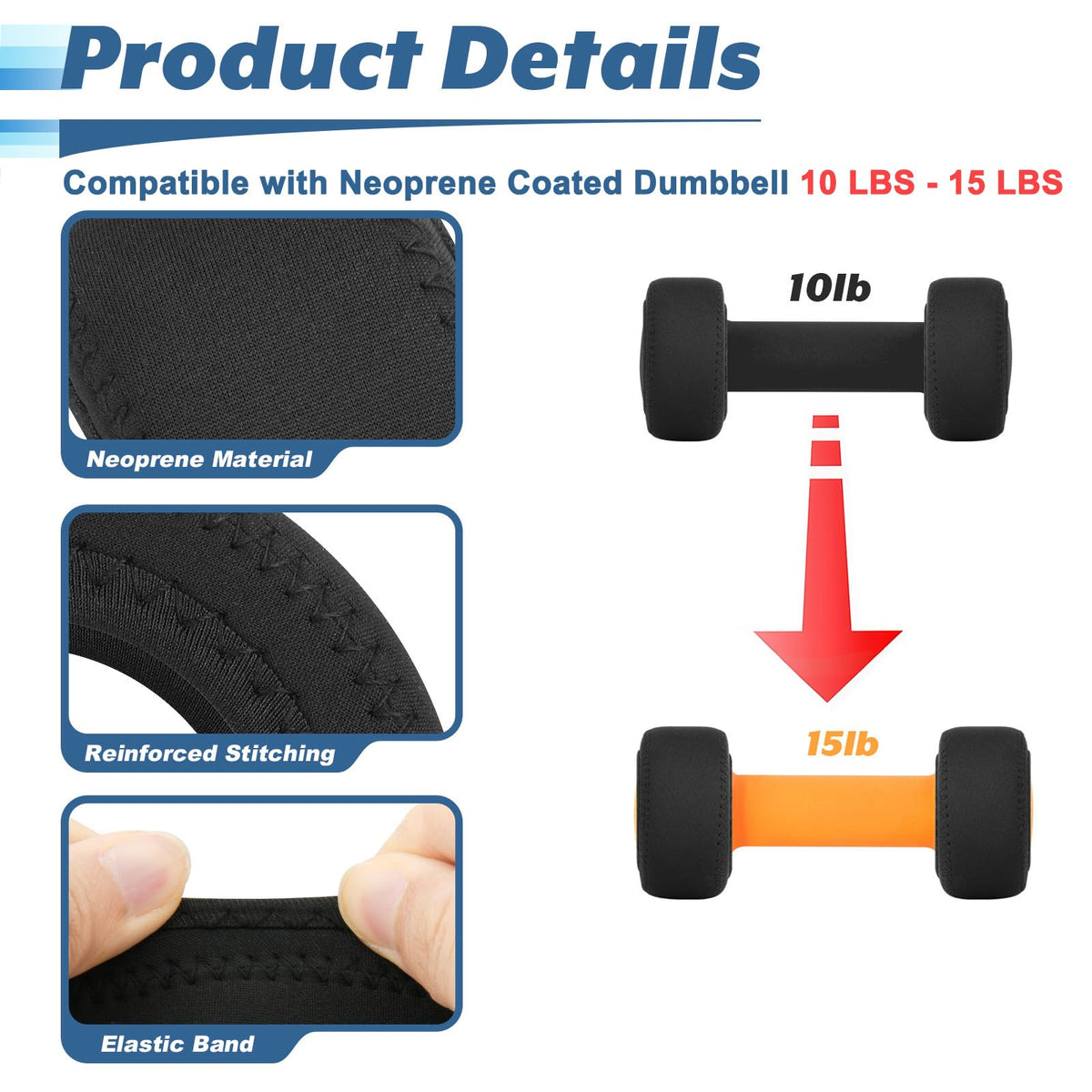 4 Pcs Neoprene Dumbbell Head Ends Protector Cover J1062