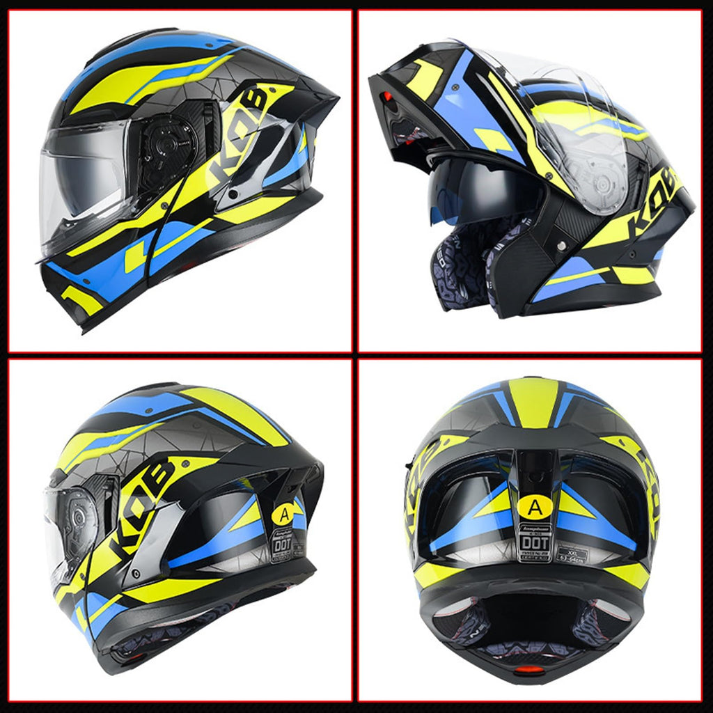 Bluetooth Modular Motorcycle Helmet with Dual Visor Full Face Flip Up DOT Approved N712050