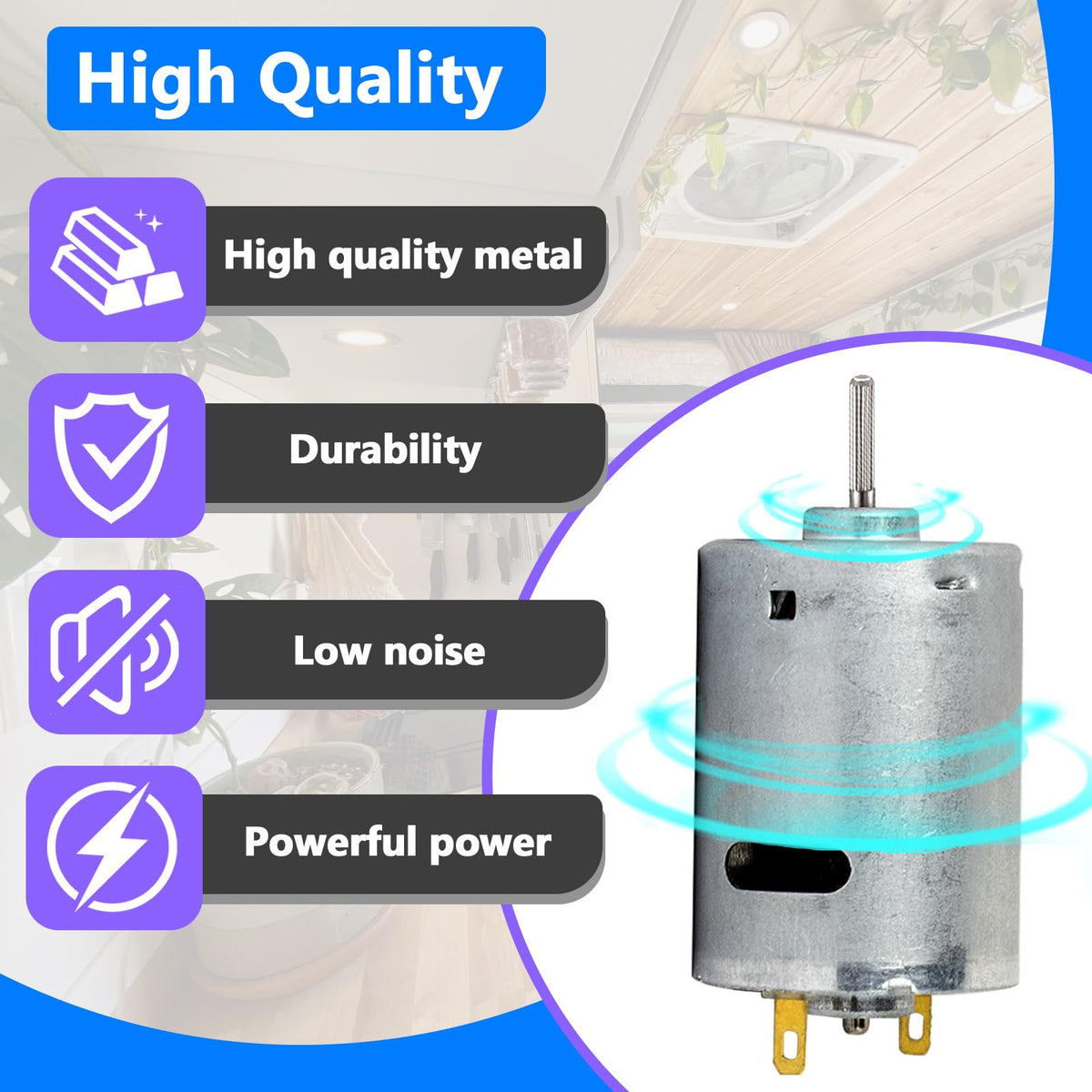 12V DC Fan Motor with Round Shaft G506