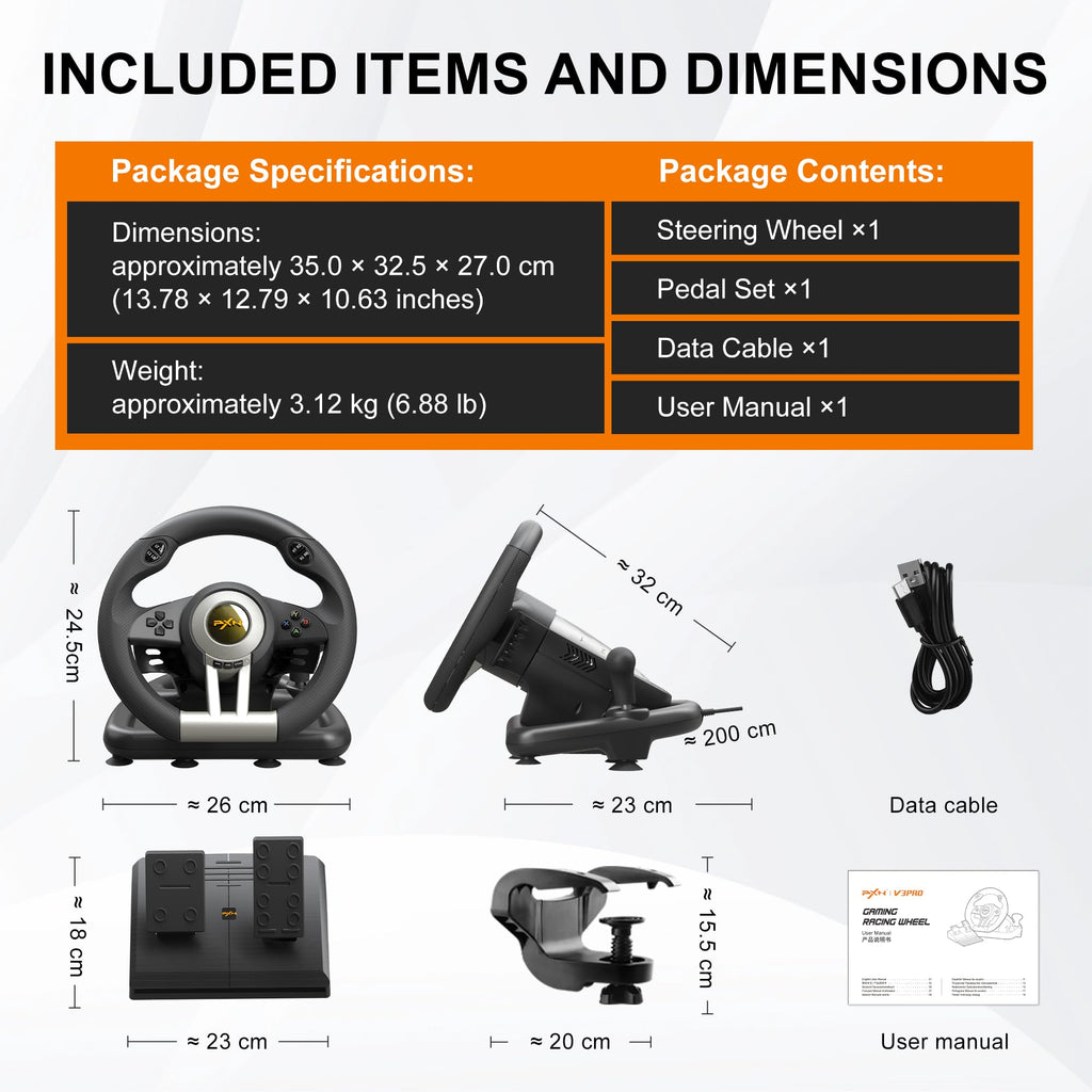 Gaming Steering Wheel with Pedals O46165