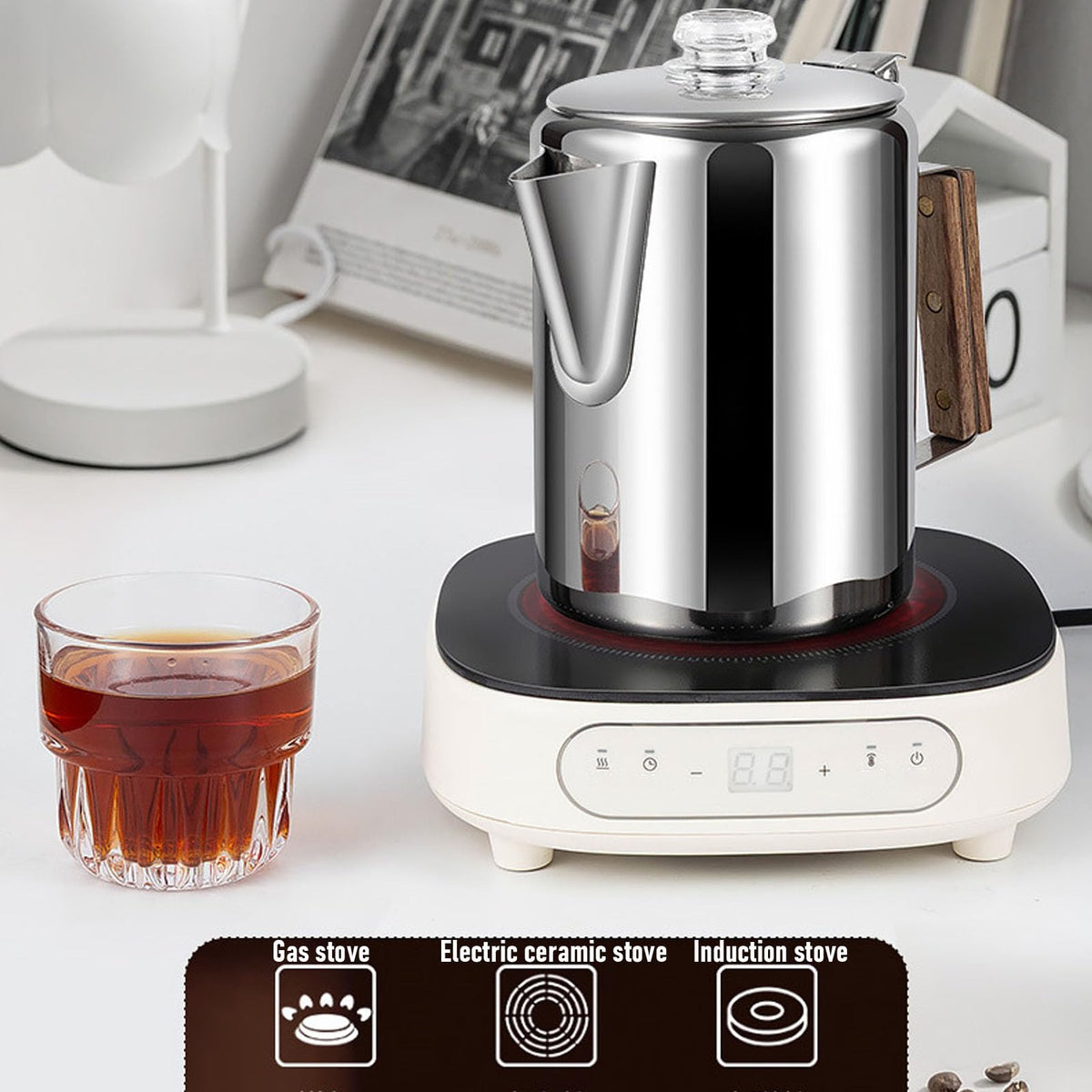 Stainless Steel 12 Cup Stovetop Coffee Pot P864