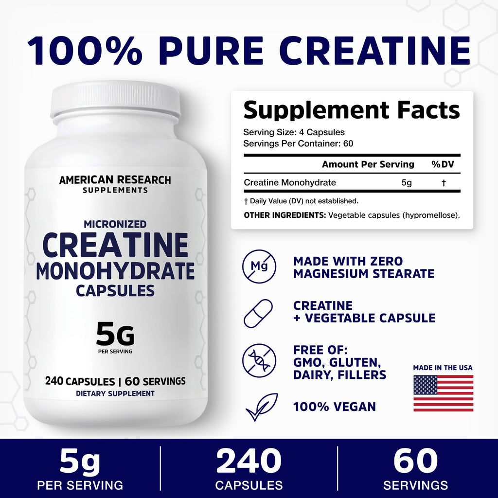 Micronized Creatine Monohydrate Capsules 5G E413113
