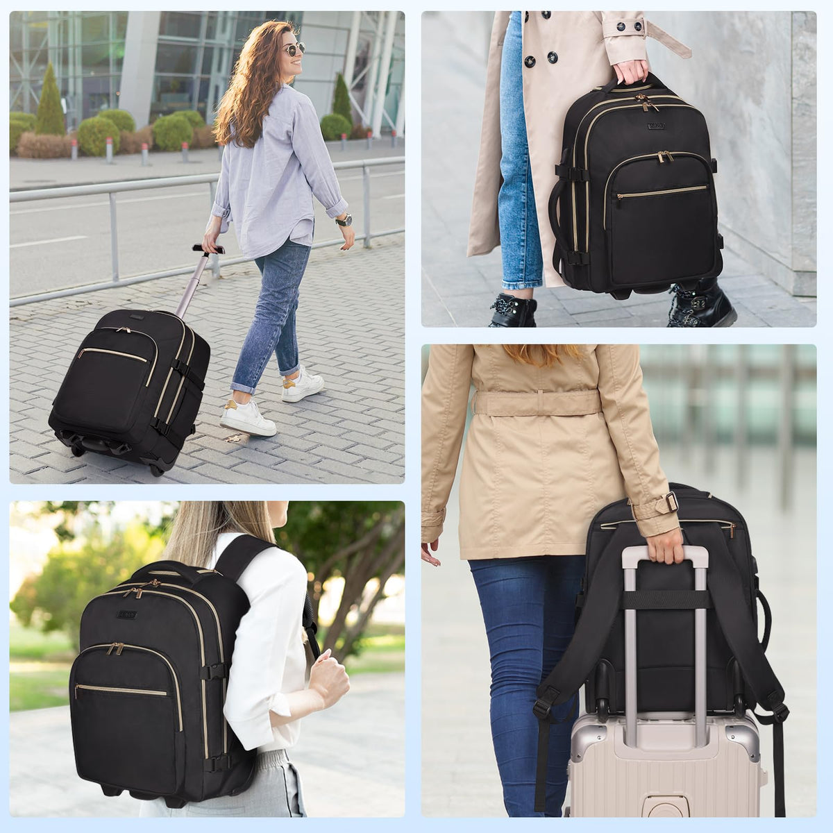 Rolling Backpack with Wheels Y4825