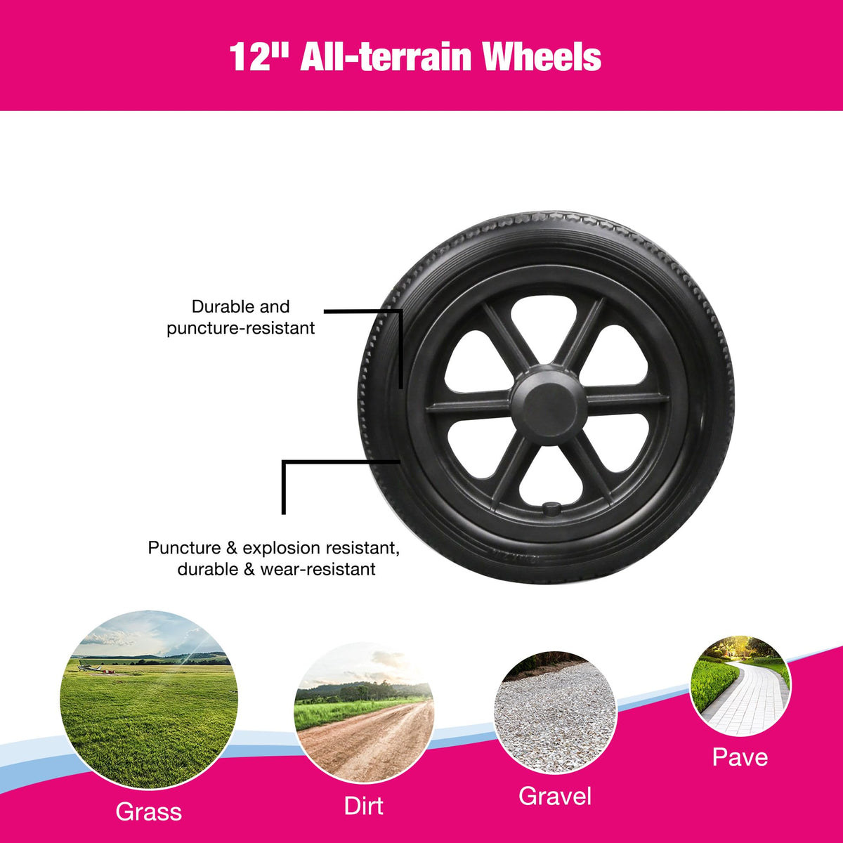 Lightweight Foldable Wheelchair with 12-inch Wheels and Removable Cushion W33595