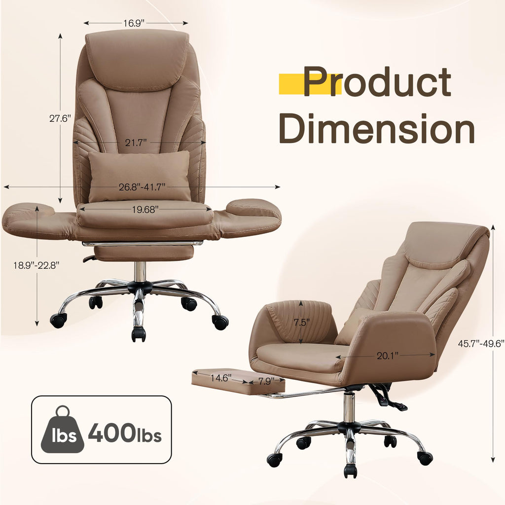 Cross Legged Office Chair with Flip Armrest and Footrest Brown O8750