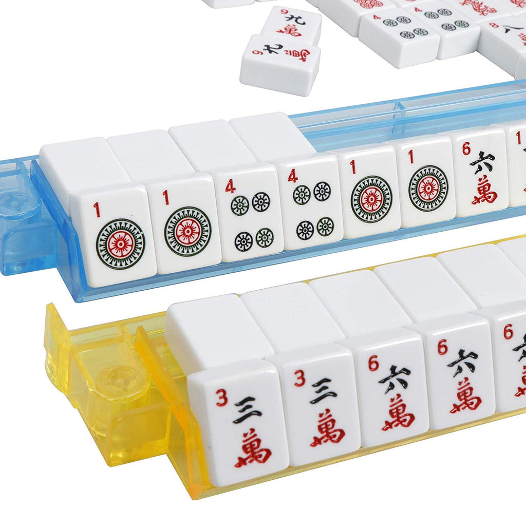 166 Tiles 4 Colors Mahjong Set with Soft Bag C7581