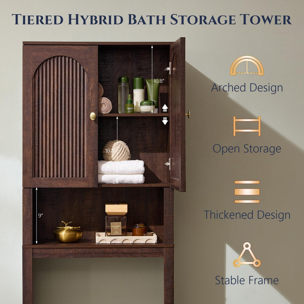 72" Over The Toilet Wooden Bathroom Storage Cabinet Q3708