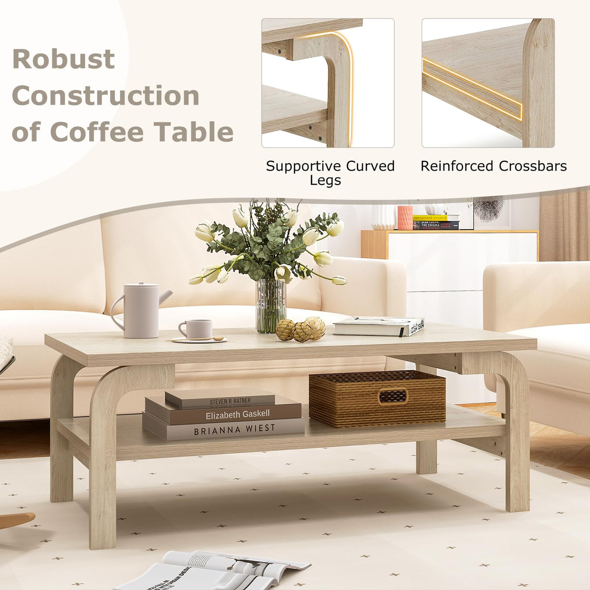 2-Tier Coffee Table with Storage L2077