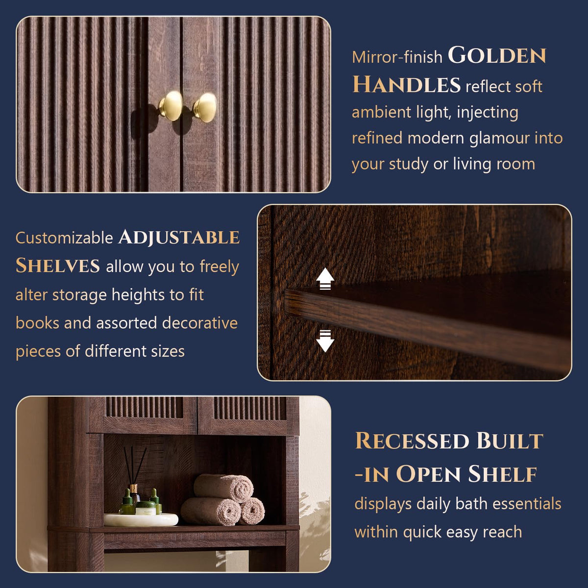 72" Over The Toilet Wooden Bathroom Storage Cabinet Q3708