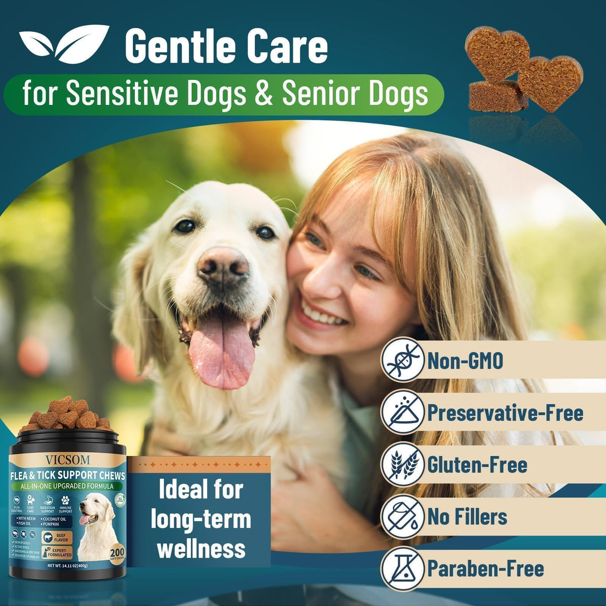 Chewable Flea and Tick Prevention for Dogs G28119