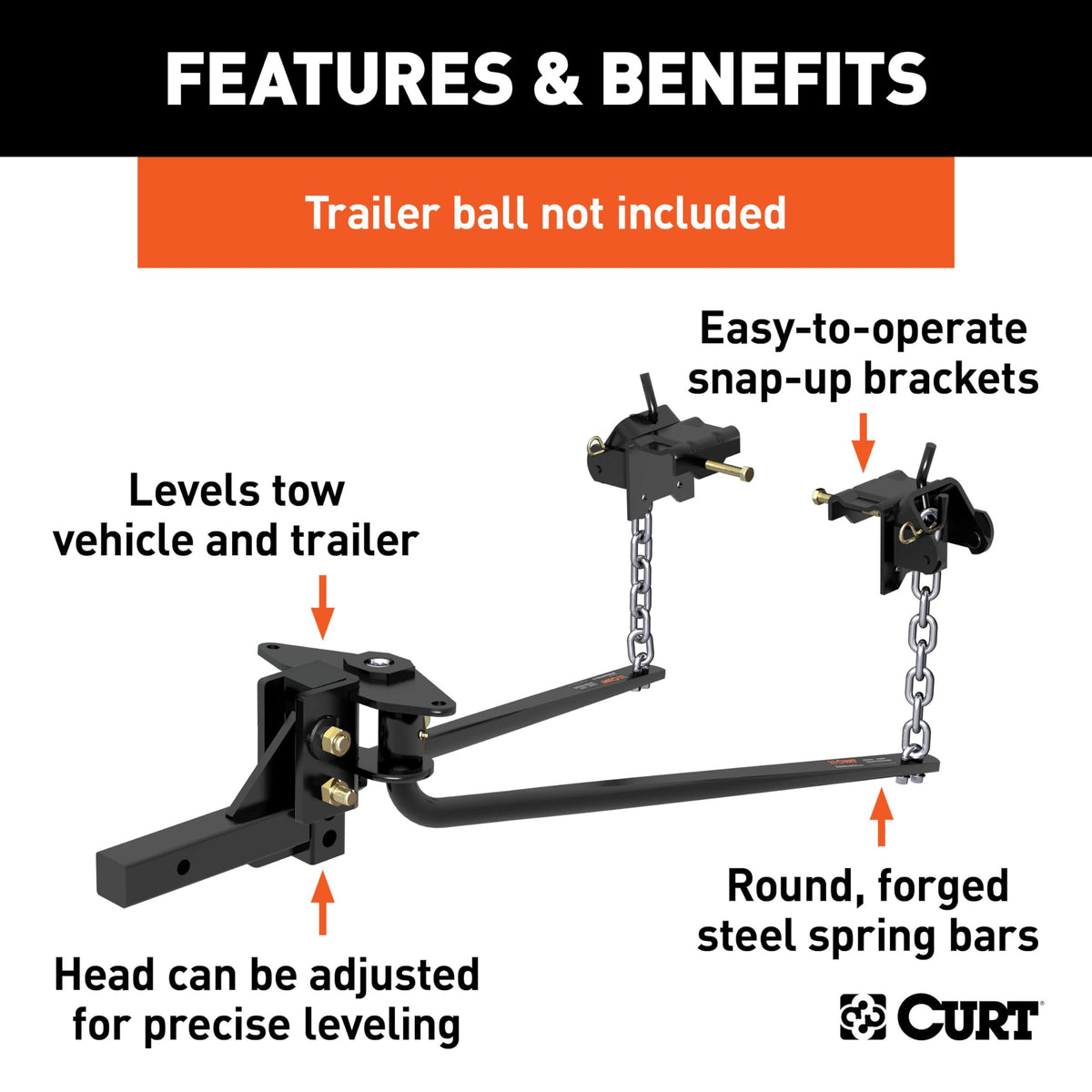 Round Bar Weight Distribution Hitch 14,000 lbs. 2-Inch Shank G84756