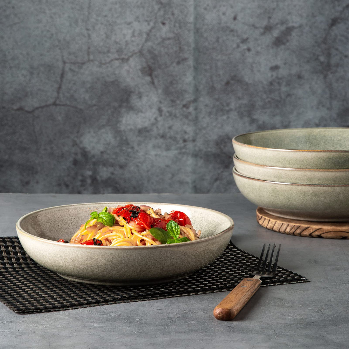 Ceramic Pasta Bowls Set of 4 O486
