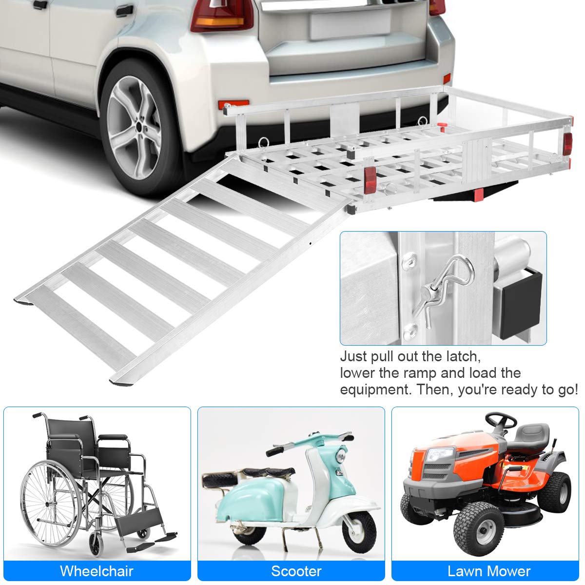 Aluminum Cargo Carrier with Ramp B6730