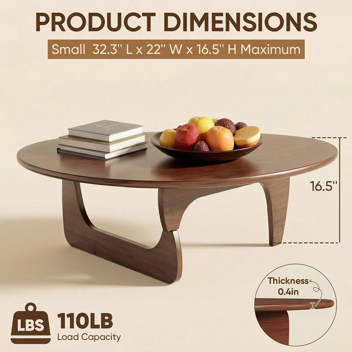 Small Mid Century Walnut Coffee Table T5314