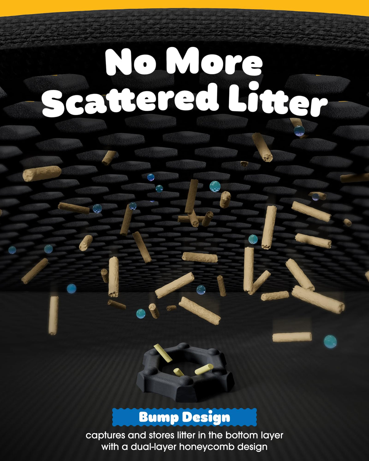 Cat Litter Mat 30 x 24 in Waterproof Non-Slip Black S20658