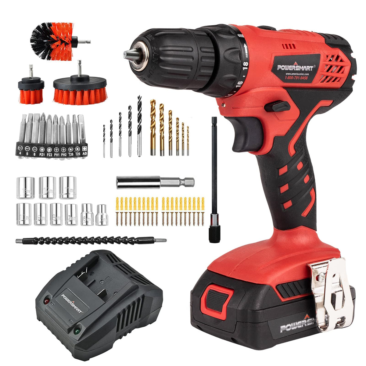 20V Cordless Drill Driver Set with Battery and Charger M2748