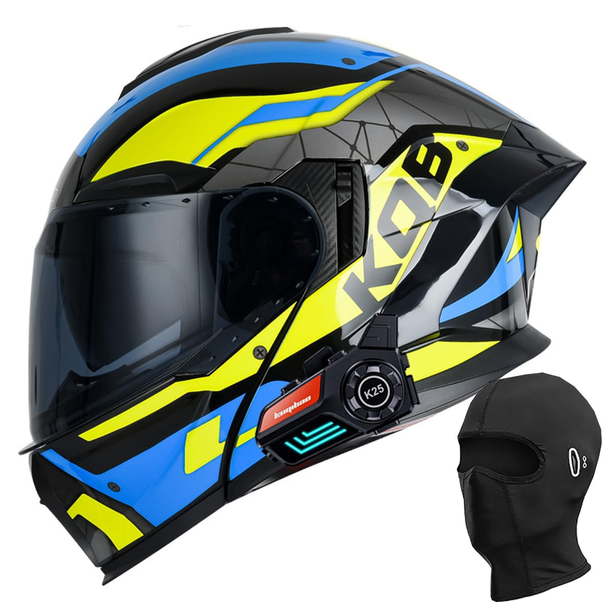 Bluetooth Modular Motorcycle Helmet with Dual Visor Full Face Flip Up DOT Approved N712050