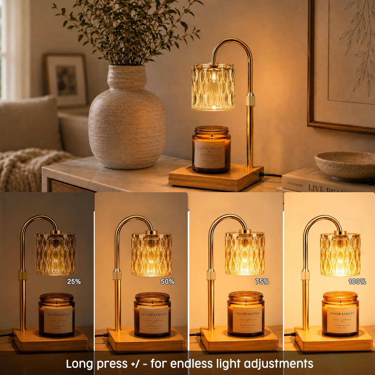 Adjustable Dimmable Candle Warmer Lamp with Timer P49600