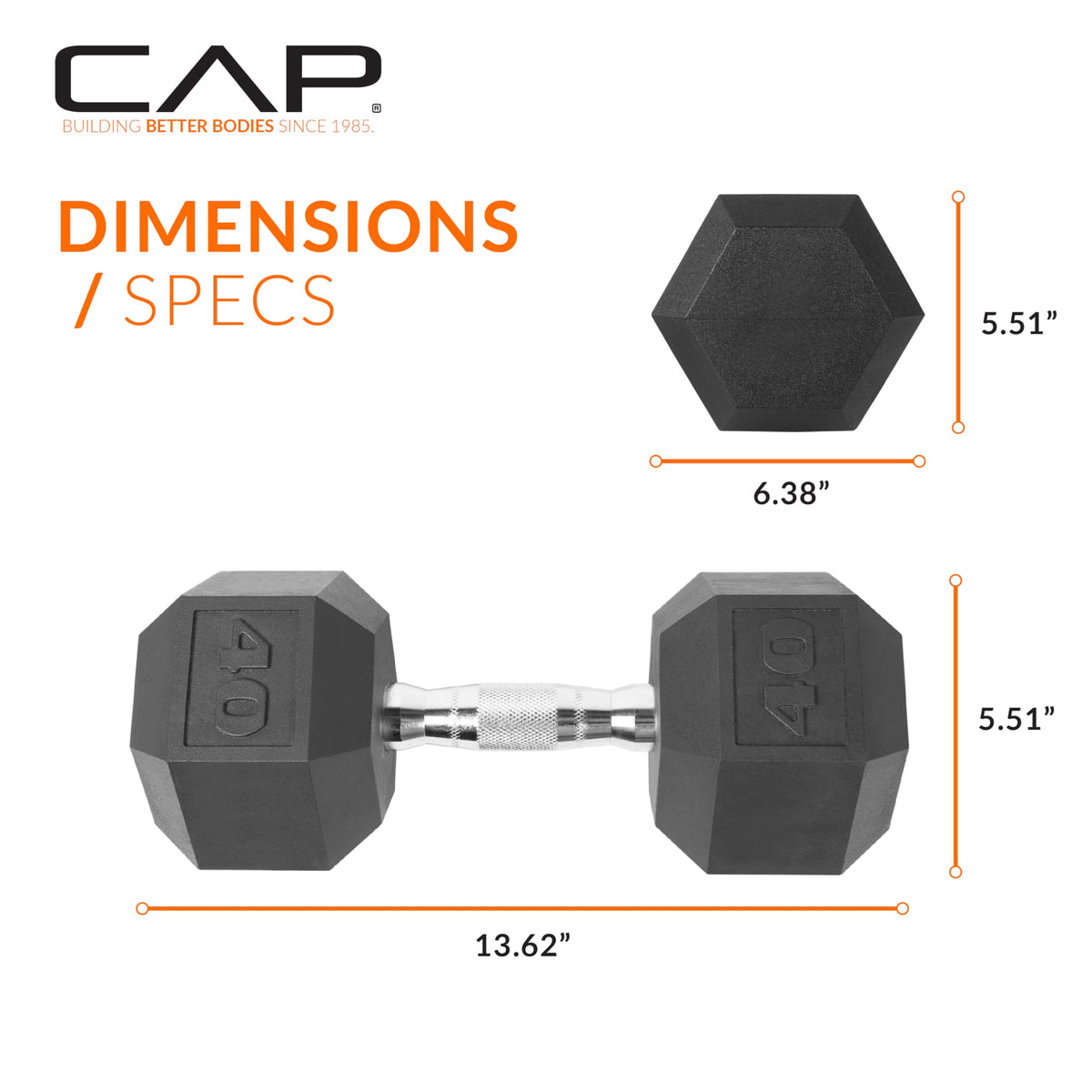 Rubber Coated Hex Dumbbell C840187