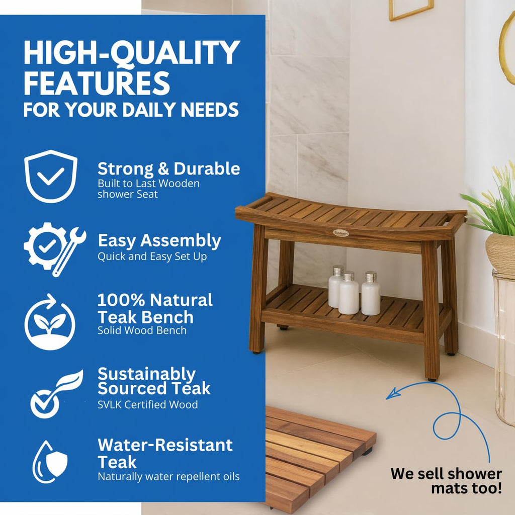30-Inch Teak Shower Bench R23078