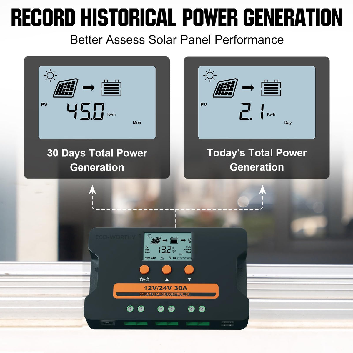 30A Solar Charge Controller Dual USB Port Auto 12V/24V PWM N4451