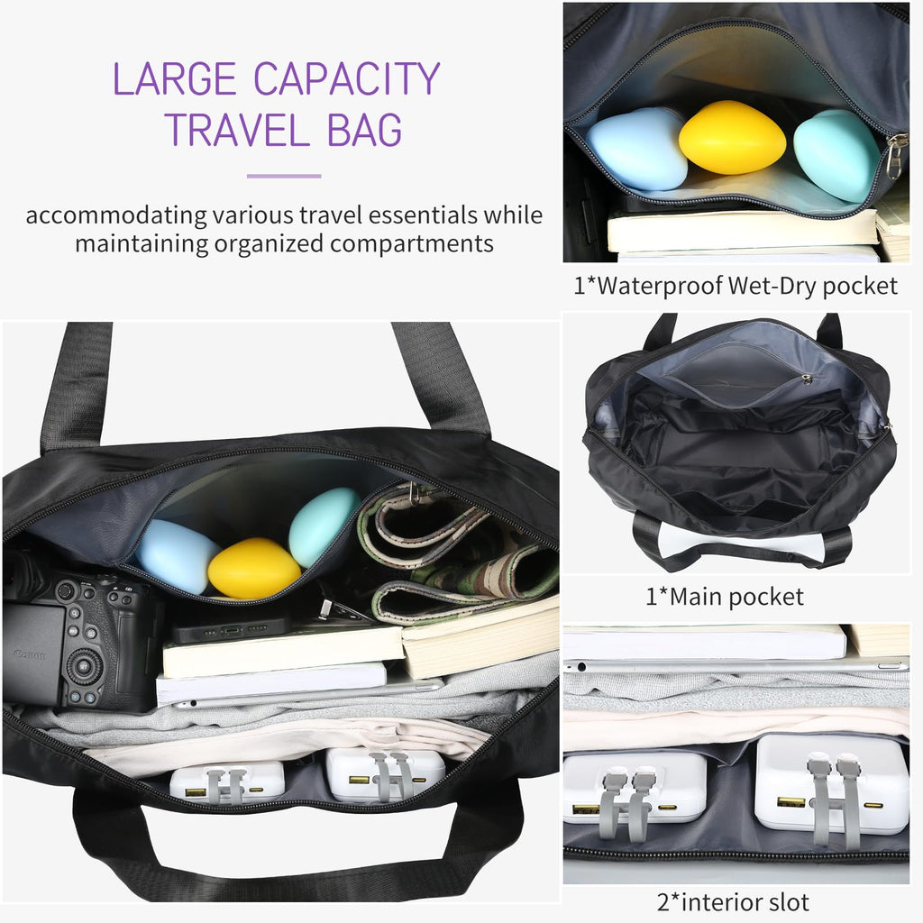 Expandable Rolling Duffle Bag with Wheels, 18L to 30L, Black A62084