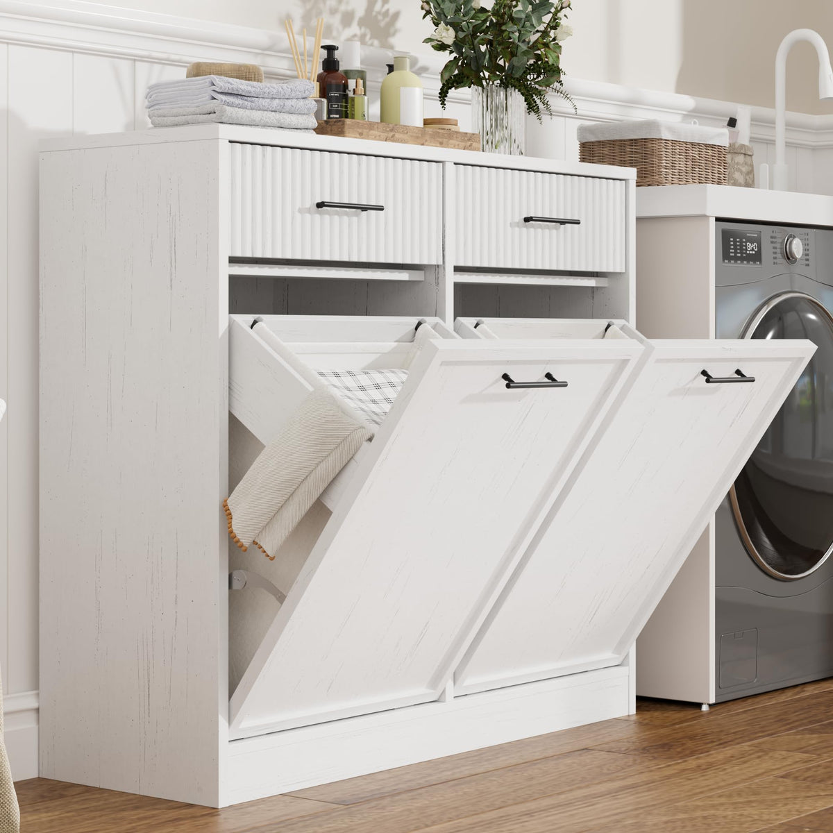 Double Tilt Out Laundry Hamper Cabinet X2158