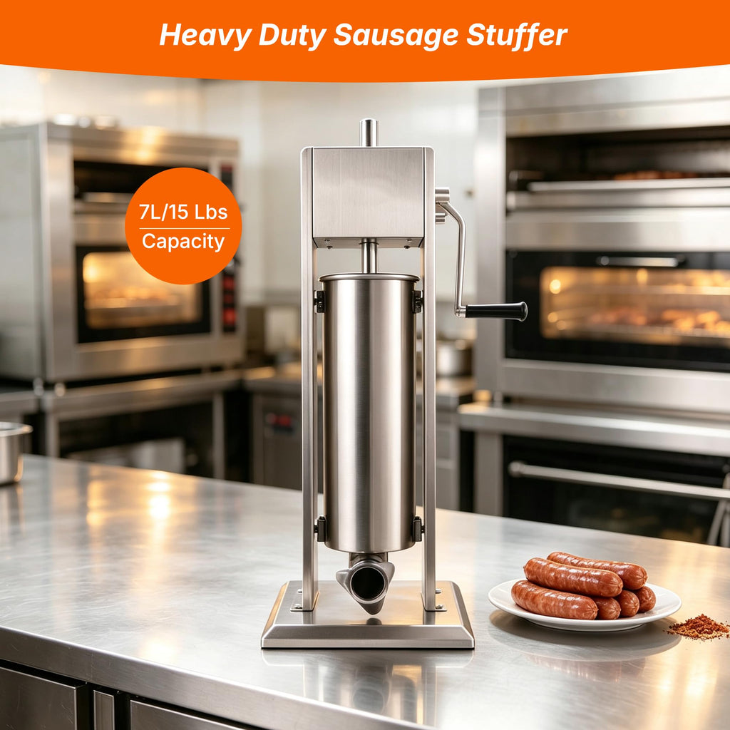 Stainless Steel Vertical Sausage Stuffer 15Lb E145