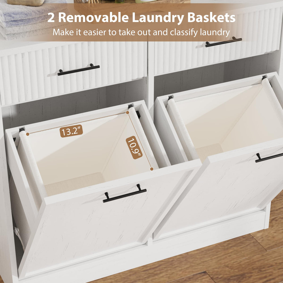 Double Tilt Out Laundry Hamper Cabinet X2158