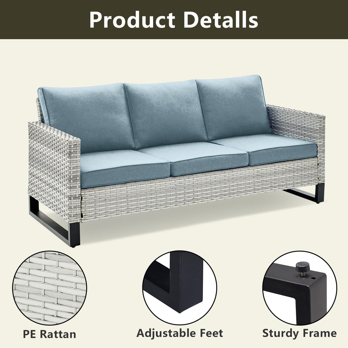 6 Piece Wicker Patio Conversation Set with Swivel Rocker Chairs and Ottoman R73103