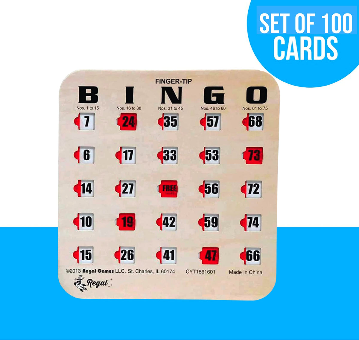 Large Print Reusable Bingo Cards 100 Pack B5874