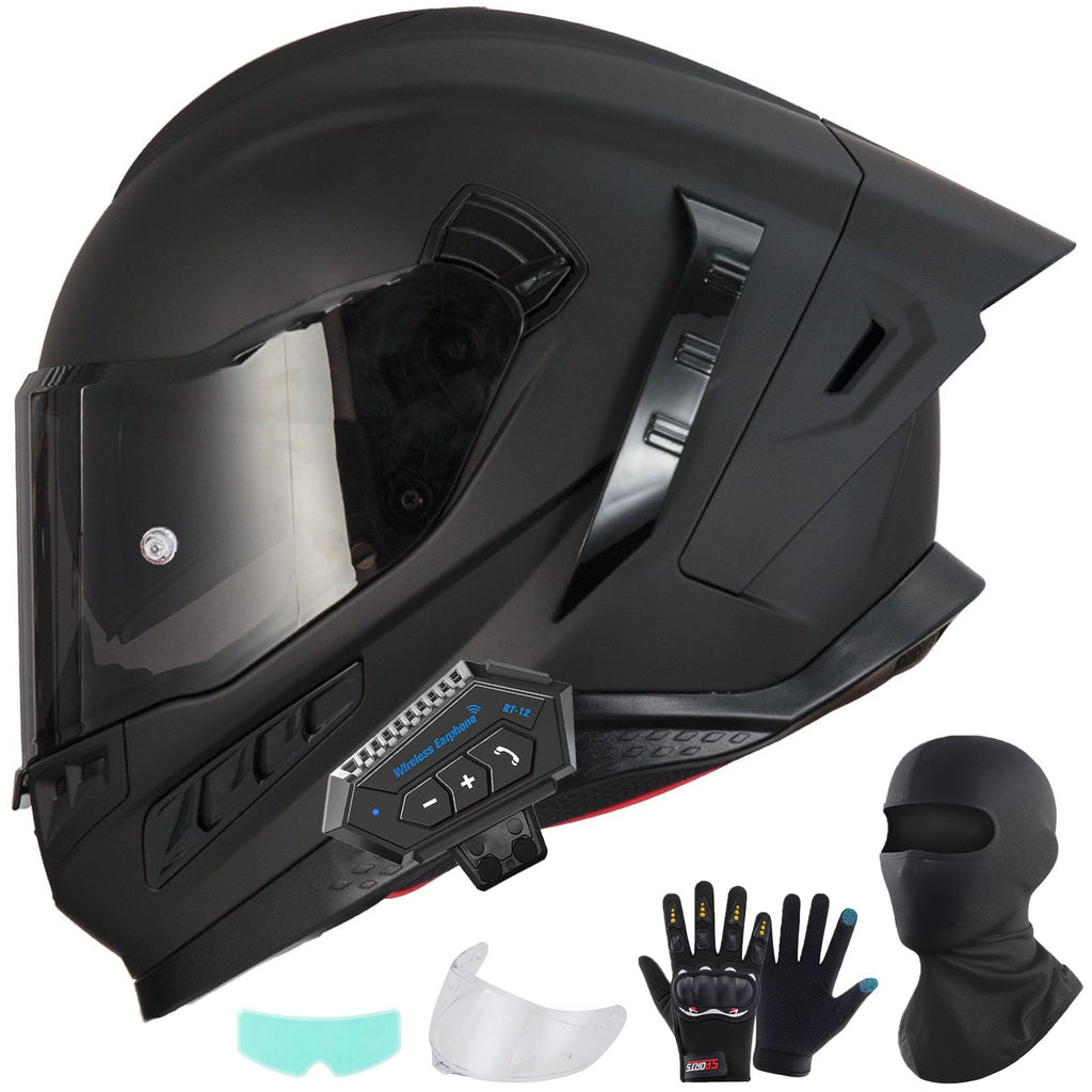 Full Face Motorcycle Helmet DOT Dual Sun Visor I8437