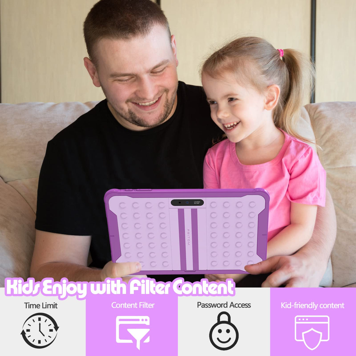 Android 13 10 inch Tablet 2GB RAM 64GB ROM Purple S95565
