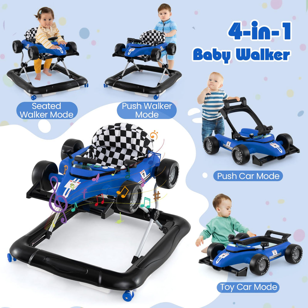 Foldable Baby Walker with Adjustable Heights and Wheels I29944