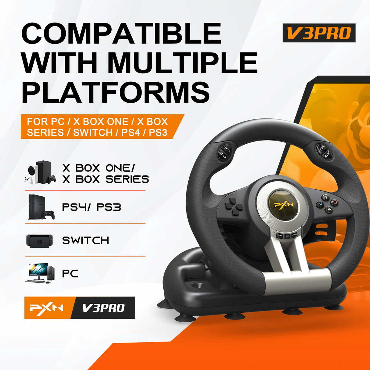 Gaming Steering Wheel with Pedals O46165