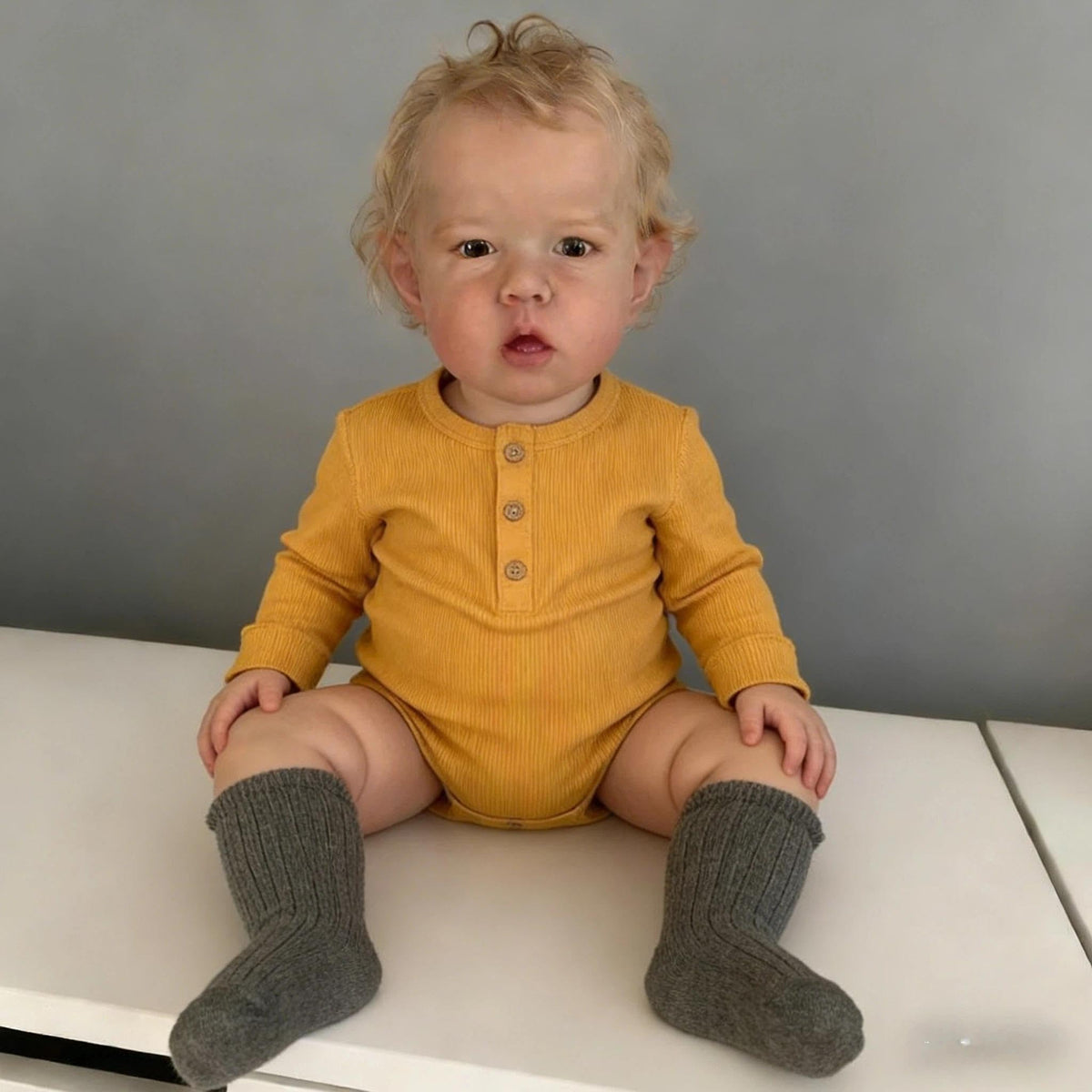 22" Realistic Baby Doll Boy Blonde Hair P648570