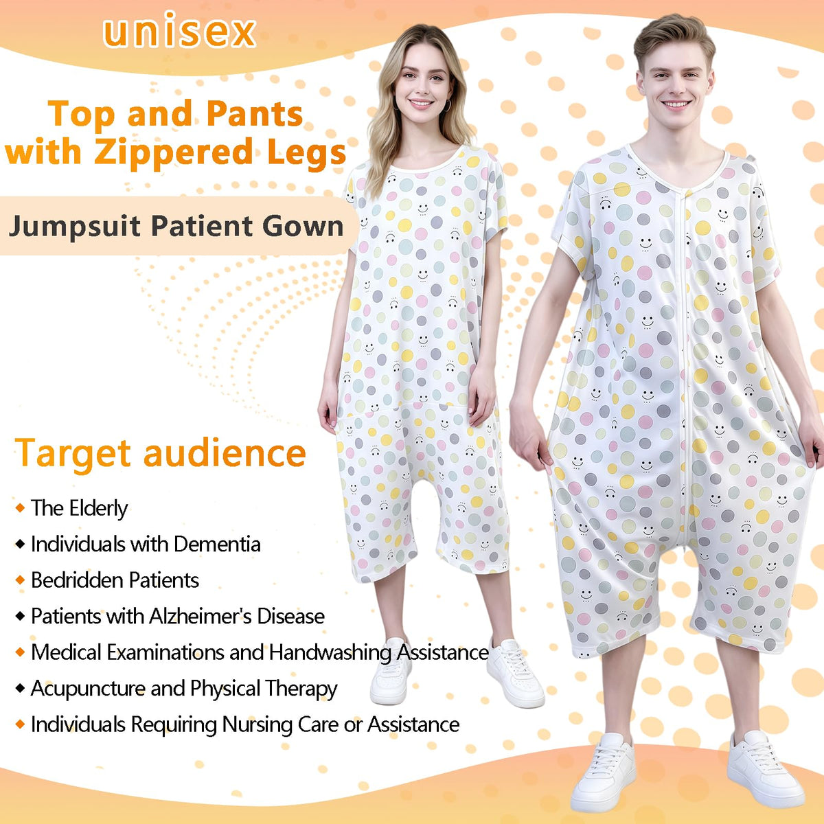 Reversible Incontinence Jumpsuit with Zipper F53588