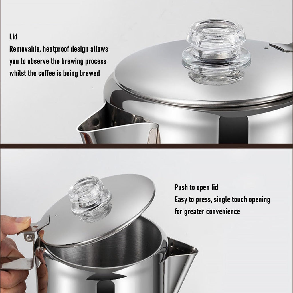Stainless Steel 12 Cup Stovetop Coffee Pot P864