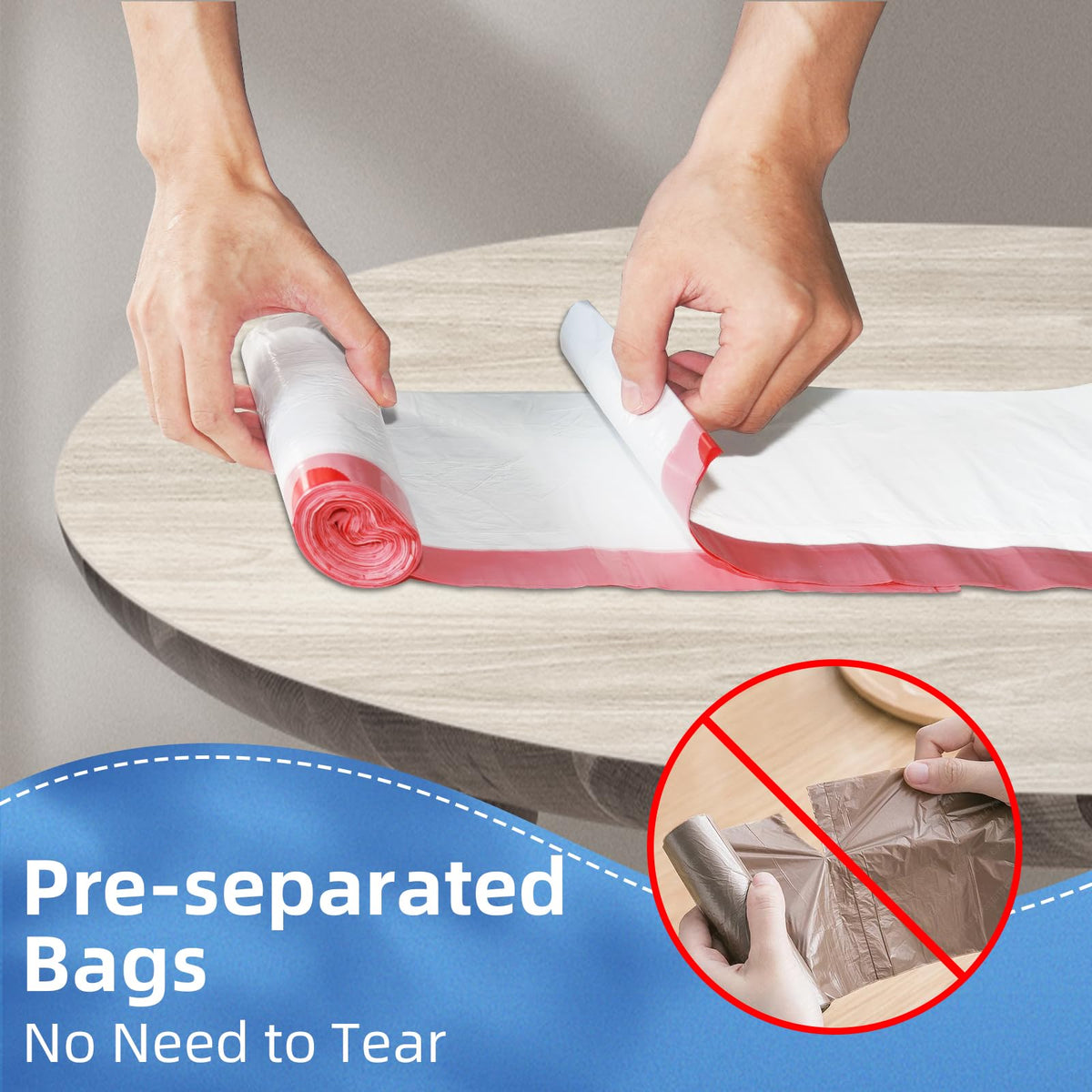 13.2 Gallon Tall Kitchen Drawstring Trash Bags, 200 Count Unscented Leak Proof F66742