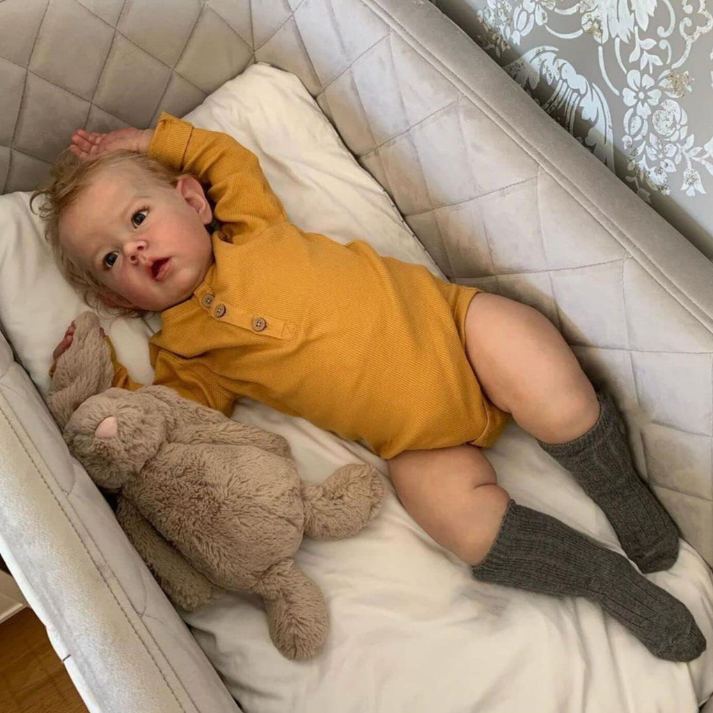 22" Realistic Baby Doll Boy Blonde Hair P648570