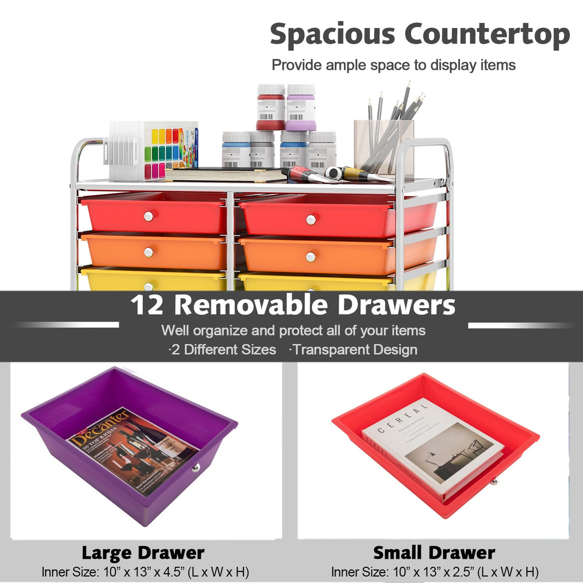 12 Drawer Rolling Storage Cart O325194