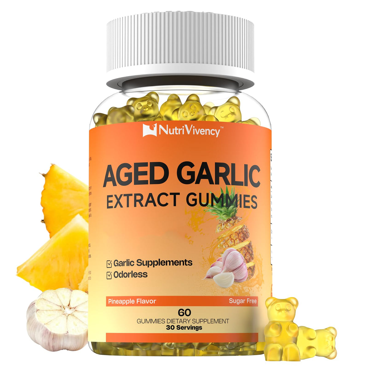 Odorless Aged Garlic Extract Gummies 500mg 60 Ct F262101