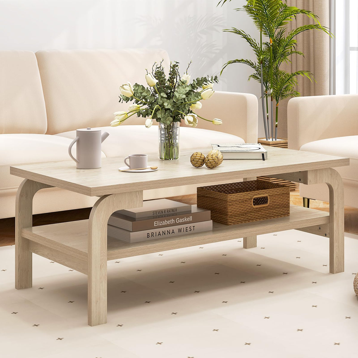 2-Tier Coffee Table with Storage L2077
