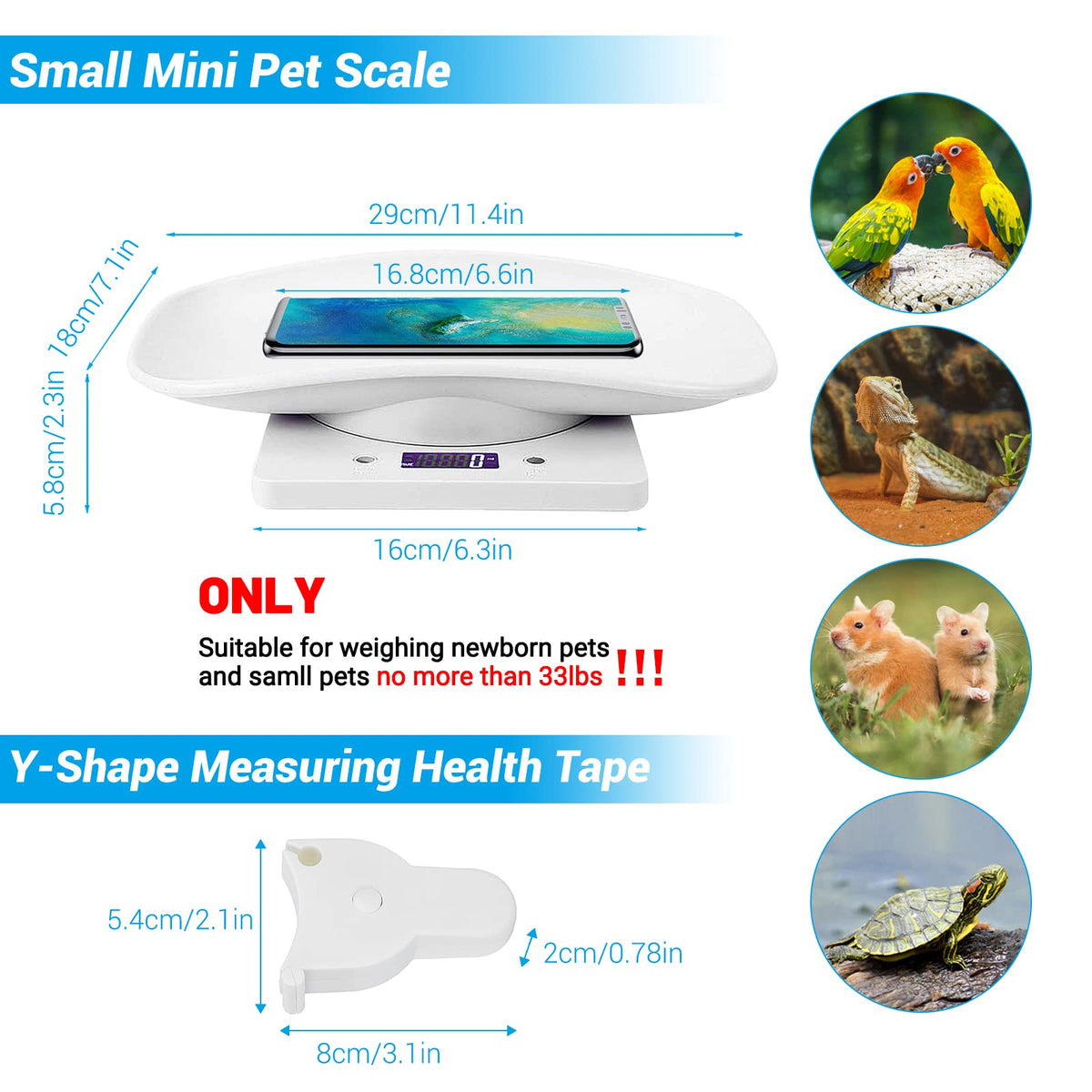 Pet Scale 33lb Capacity with Tape Measure I536